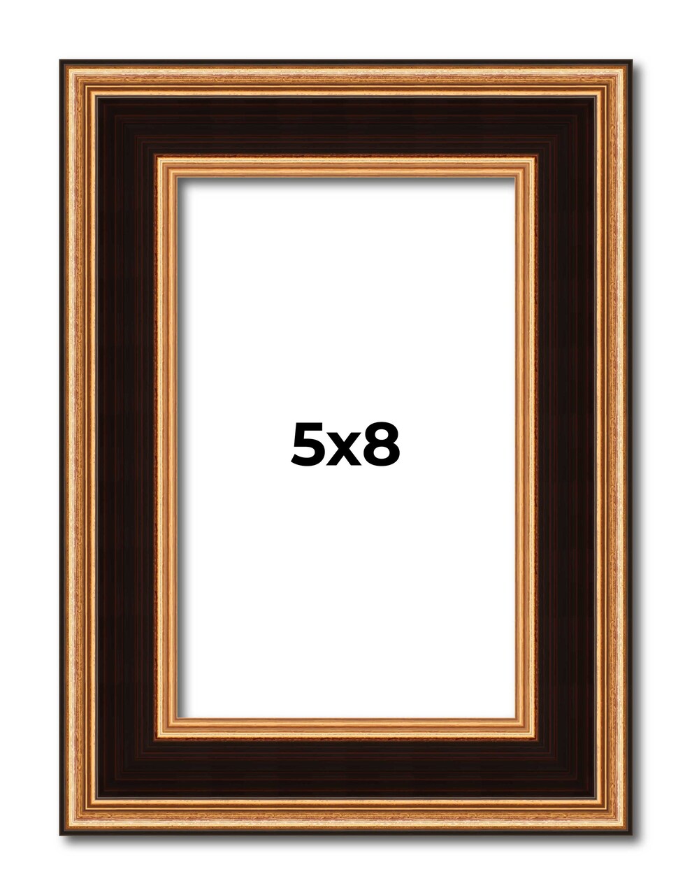 Photo Size Weathered Gold Picture Frame - UV Acrylic, Foam Board Backing, Hanging Hardware